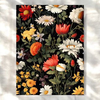 Vintage Floral Pattern Sublimation Printing Poster