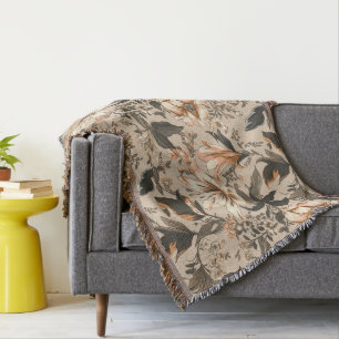 Vintage Floral Pattern Throw Blanket