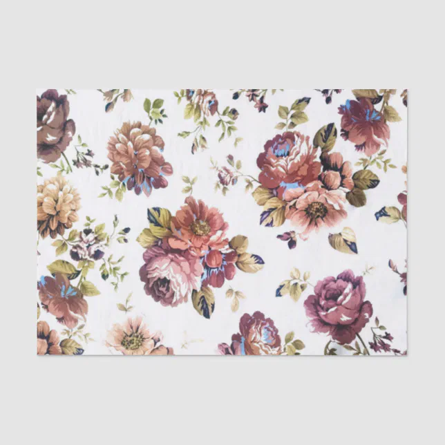 Vintage Floral Pattern Tissue Paper | Zazzle