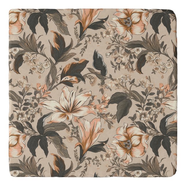 Vintage Floral Pattern Trivet (Front)