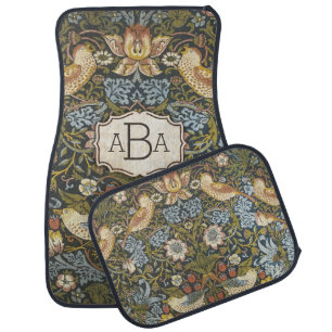 Vintage Floral Pattern Vintage Bird Pattern Car Mat