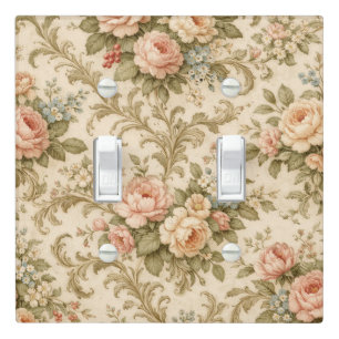 Vintage Floral Pattern Wallpaper Light Switch Cover