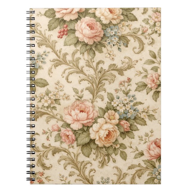 Vintage Floral Pattern Wallpaper  Notebook (Front)