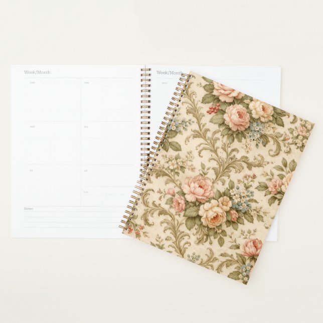 Vintage Floral Pattern Wallpaper  Planner (Display)