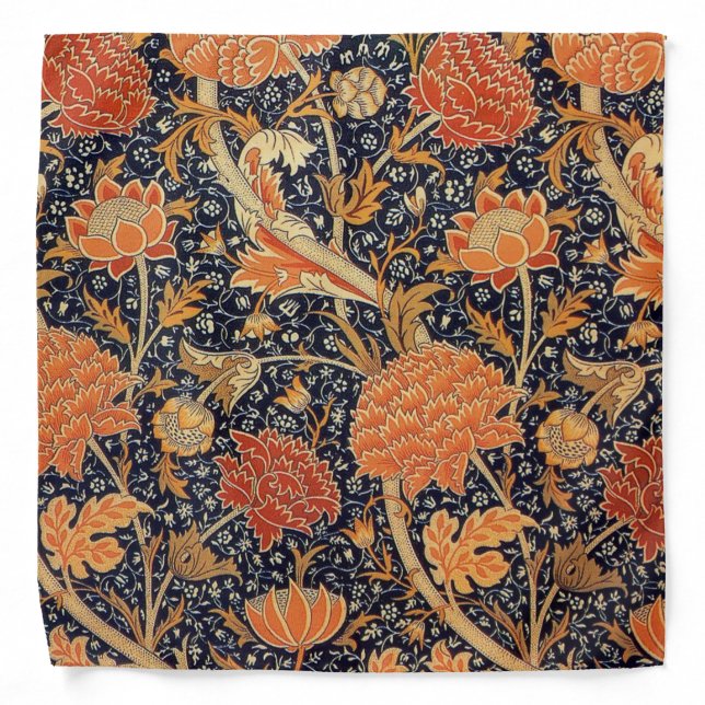 Vintage Floral Pattern, William Morris Bandana (Front)