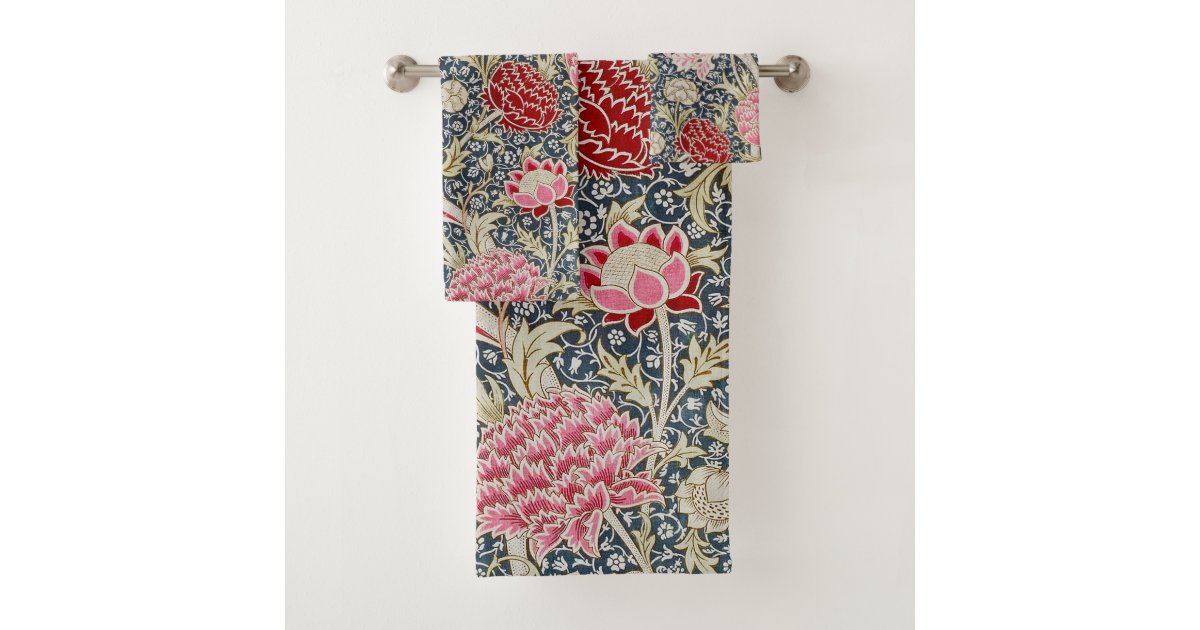 Vintage Floral Pattern, William Morris Bath Towel Set | Zazzle