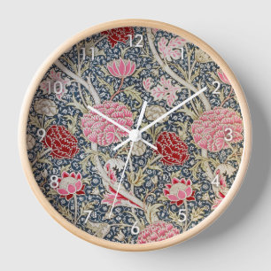 Vintage Floral Pattern, William Morris Clock