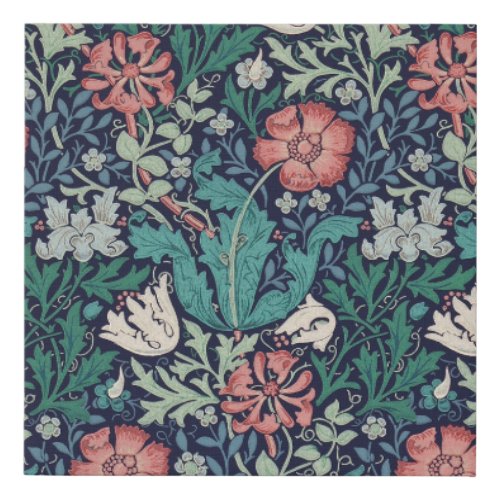 Vintage Floral Pattern William Morris Faux Canvas Print