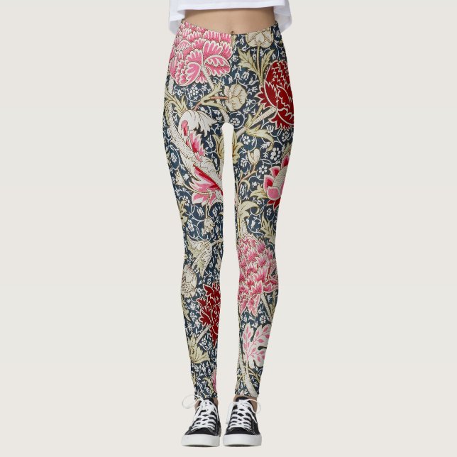 Vintage Floral Pattern, William Morris Leggings (Front)