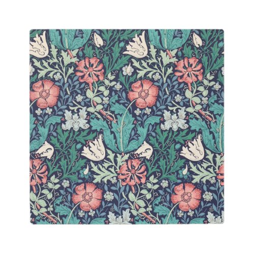 Vintage Floral Pattern William Morris Metal Print