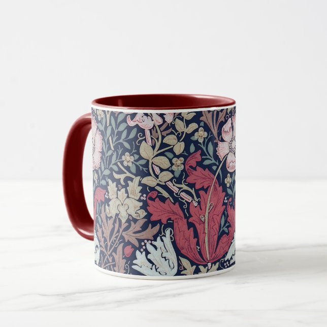 Vintage Floral Pattern, William Morris Mug (Front Left)