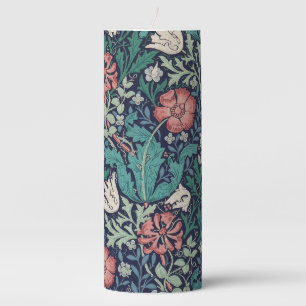 Vintage Floral Pattern, William Morris Pillar Candle