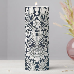 Vintage Floral Pattern, William Morris Pillar Candle