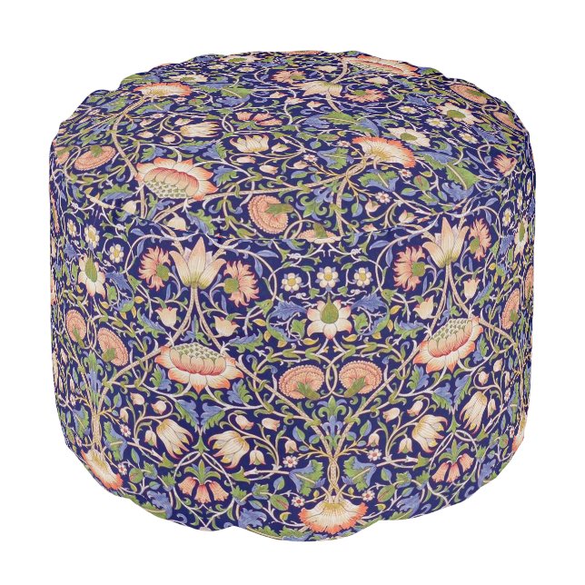 Vintage Floral Pattern, William Morris Pouf (Angled Front)