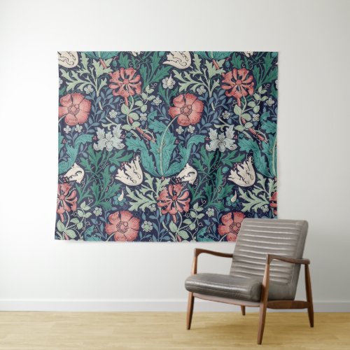 Vintage Floral Pattern William Morris Tapestry