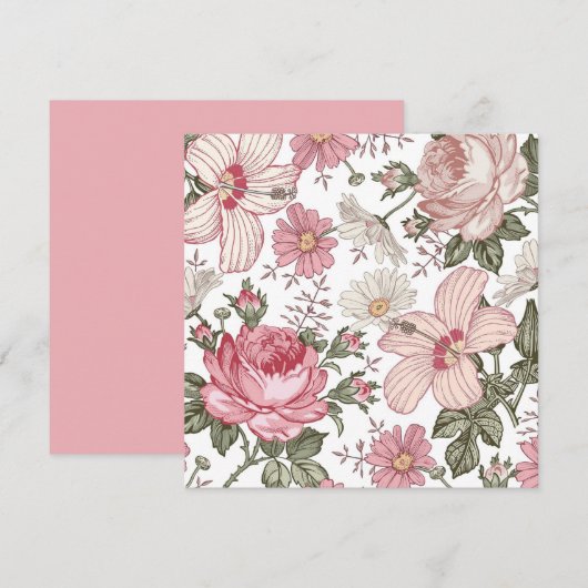 Vintage Floral Pattern with Roses (Front/Back)