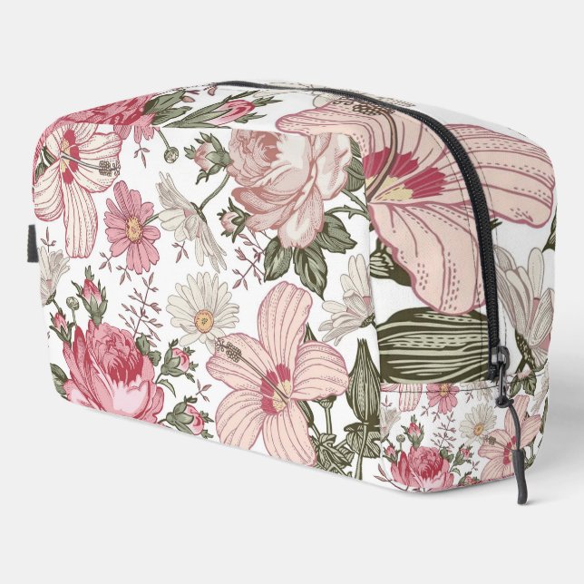Vintage Floral Pattern with Roses Dopp Kit (Right Corner)