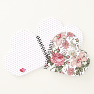 Vintage Floral Pattern with Roses Notebook