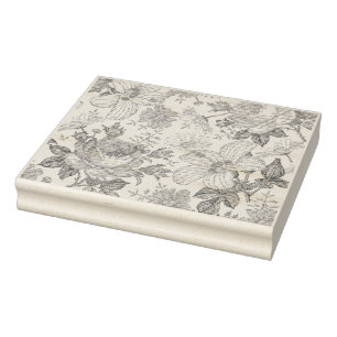 Vintage Floral Pattern with Roses Rubber Stamp
