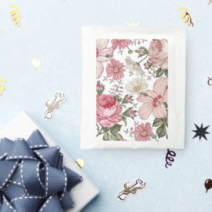 Vintage Floral Pattern with Roses Tea Bag Drink Mix
