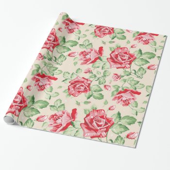 Vintage Floral Pattern Wrapping Paper by everydaylovers at Zazzle