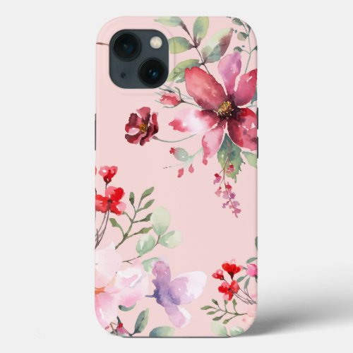 Vintage Floral Patterned iPhone 13 Case