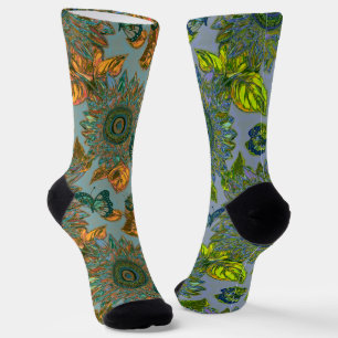 Vintage Floral Patterned Odd Socks