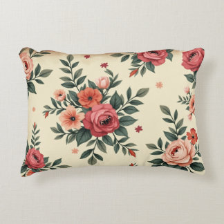 Vintage floral patterns with classic elegance accent pillow