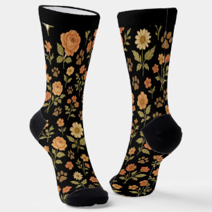 Vintage Floral Paw Print Socks – Pet Lover Gift
