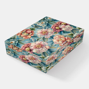 Vintage Floral Peach and Pink Paperweight