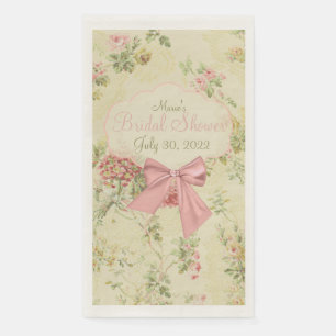 Vintage Floral Peach Bridal Shower Guest Towel