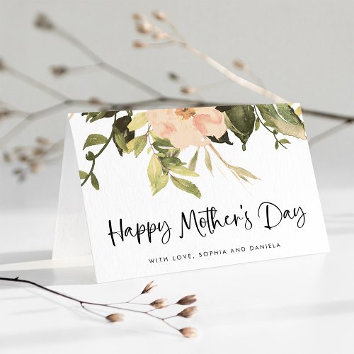 Vintage Floral Peonies  Happy Mothers Day Holiday Card
