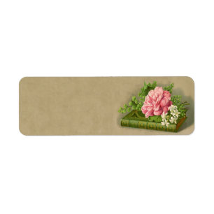 Vintage Floral Peony Classy Book Elegant Label