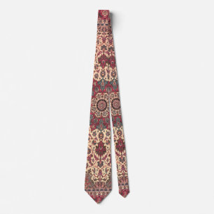 Vintage Floral Persian Carpet Pattern Neck Tie