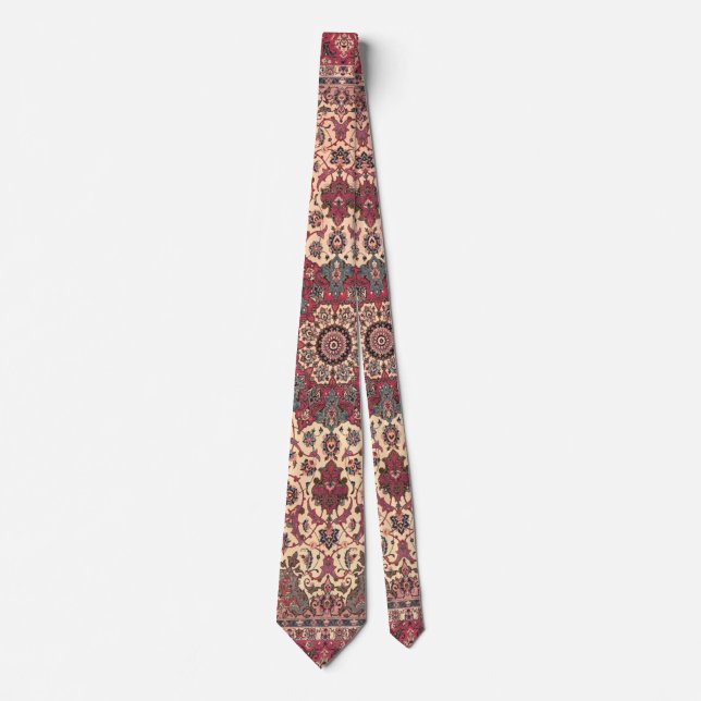 Vintage Floral Persian Carpet Pattern Neck Tie (Front)