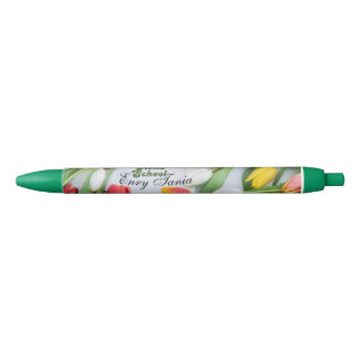 Vintage floral personalized green cover pen