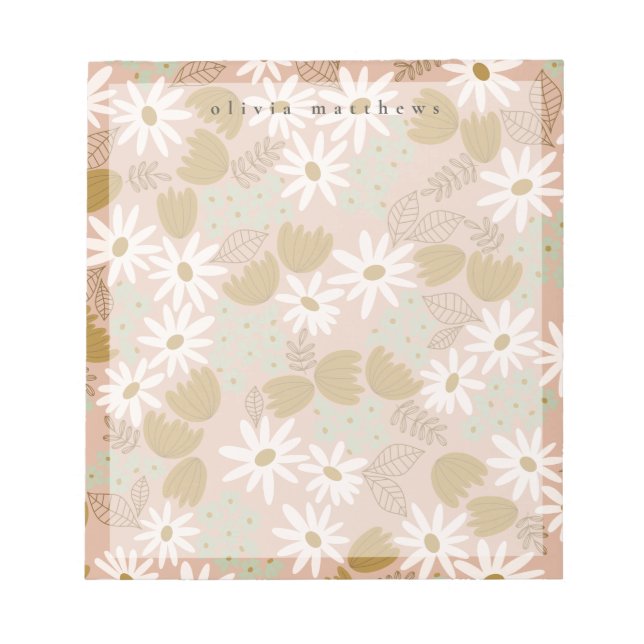 Vintage Floral Personalized Notepad (Front)