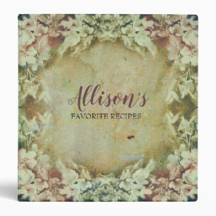 Vintage Floral Personalized Recipe Book, Cookbook Binder