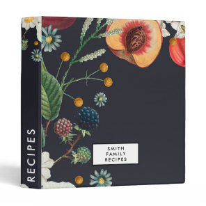 Vintage Floral Personalized Recipe Botanical  3 Ring Binder