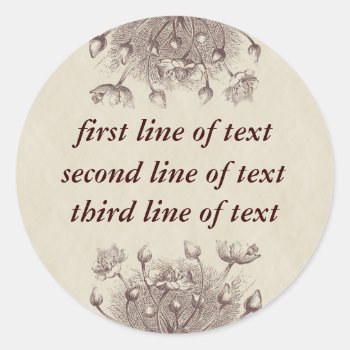 Vintage Floral Personalized Sticker by kathysprettythings at Zazzle