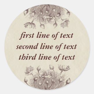 Vintage Floral Personalized Sticker