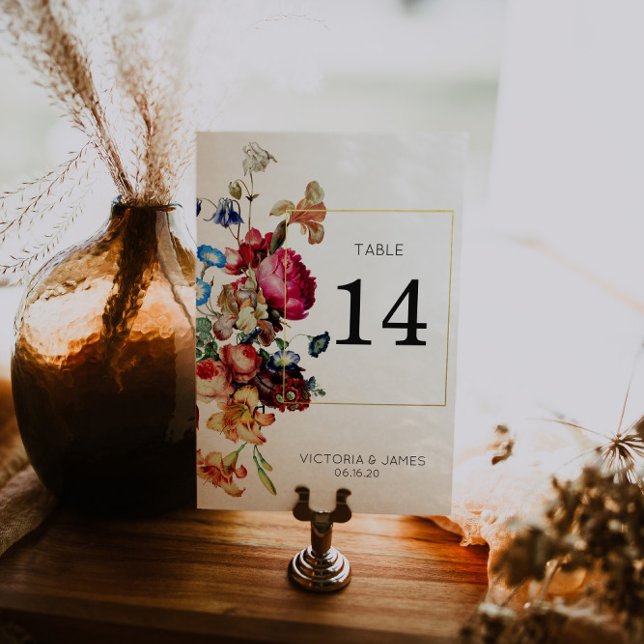 Vintage Floral Personalized Table Number (Creator Uploaded)