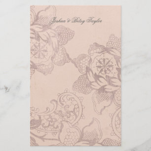 Vintage Floral Personalized Thank You Stationery