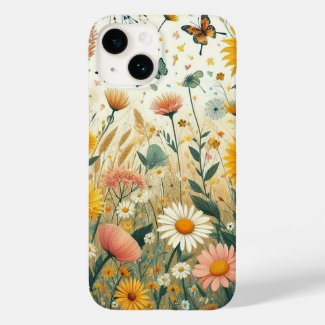 Vintage Floral Phone Case with Wildflowers