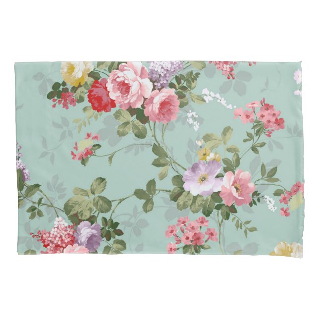 Vintage Floral Pillow Case (Front)