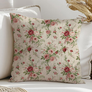 Vintage Floral Pillow Soft Pastel Shabby Style