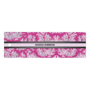 Vintage Floral Pink Toile de Jouy Monogram Ruler