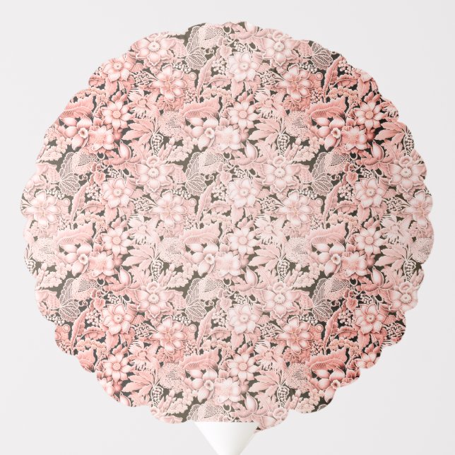 Vintage Floral Pink Wedding Lace Balloon (Front)
