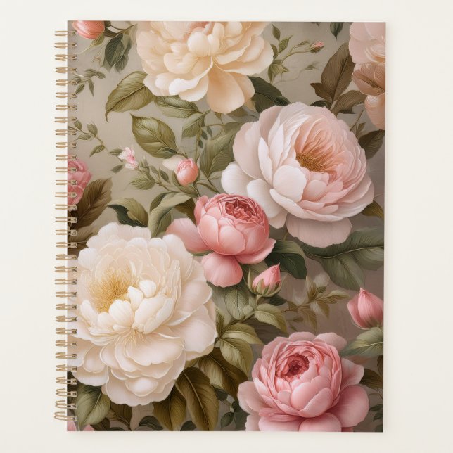 Vintage Floral Planner with Timeless Design (Front)