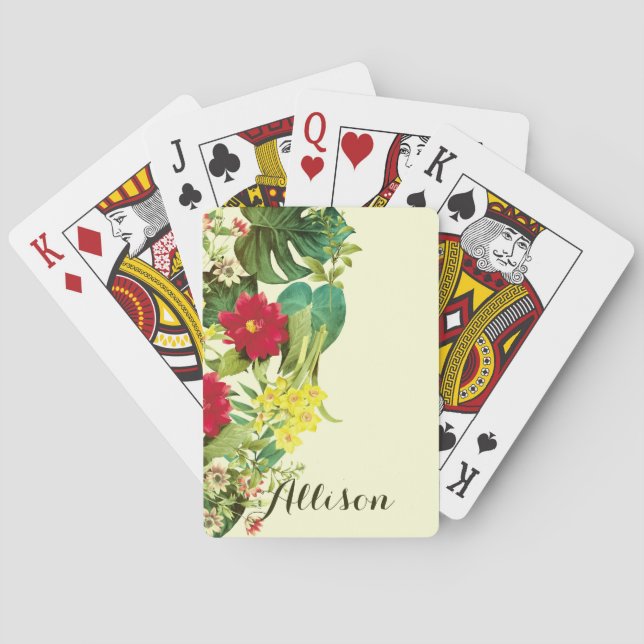 Vintage Floral Poker Cards (Back)